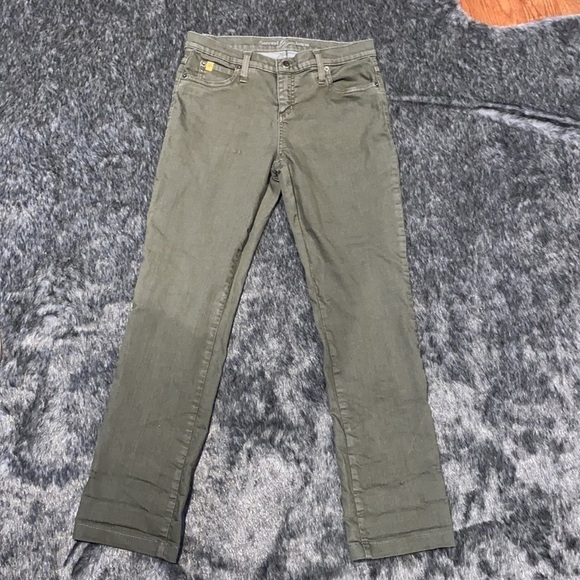 Second  Yoga Olive green straight legs stretchy jeans Sz 28 - Picture 2 of 16
